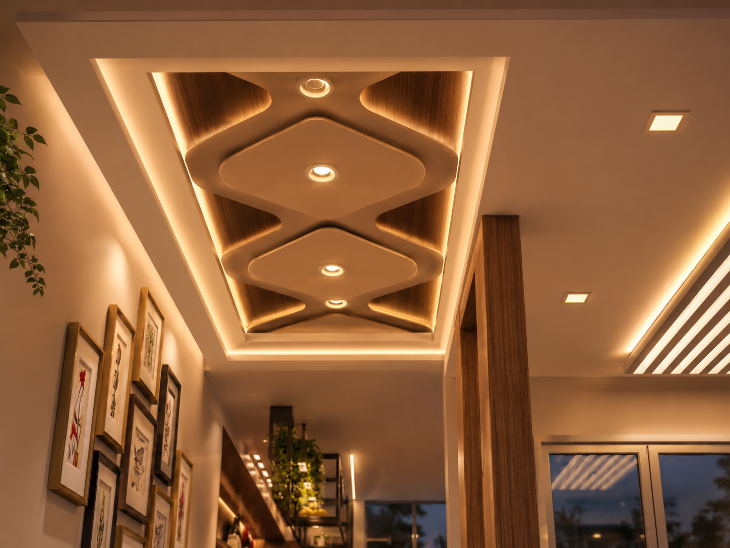 Geometric LED Entrance Ceiling
